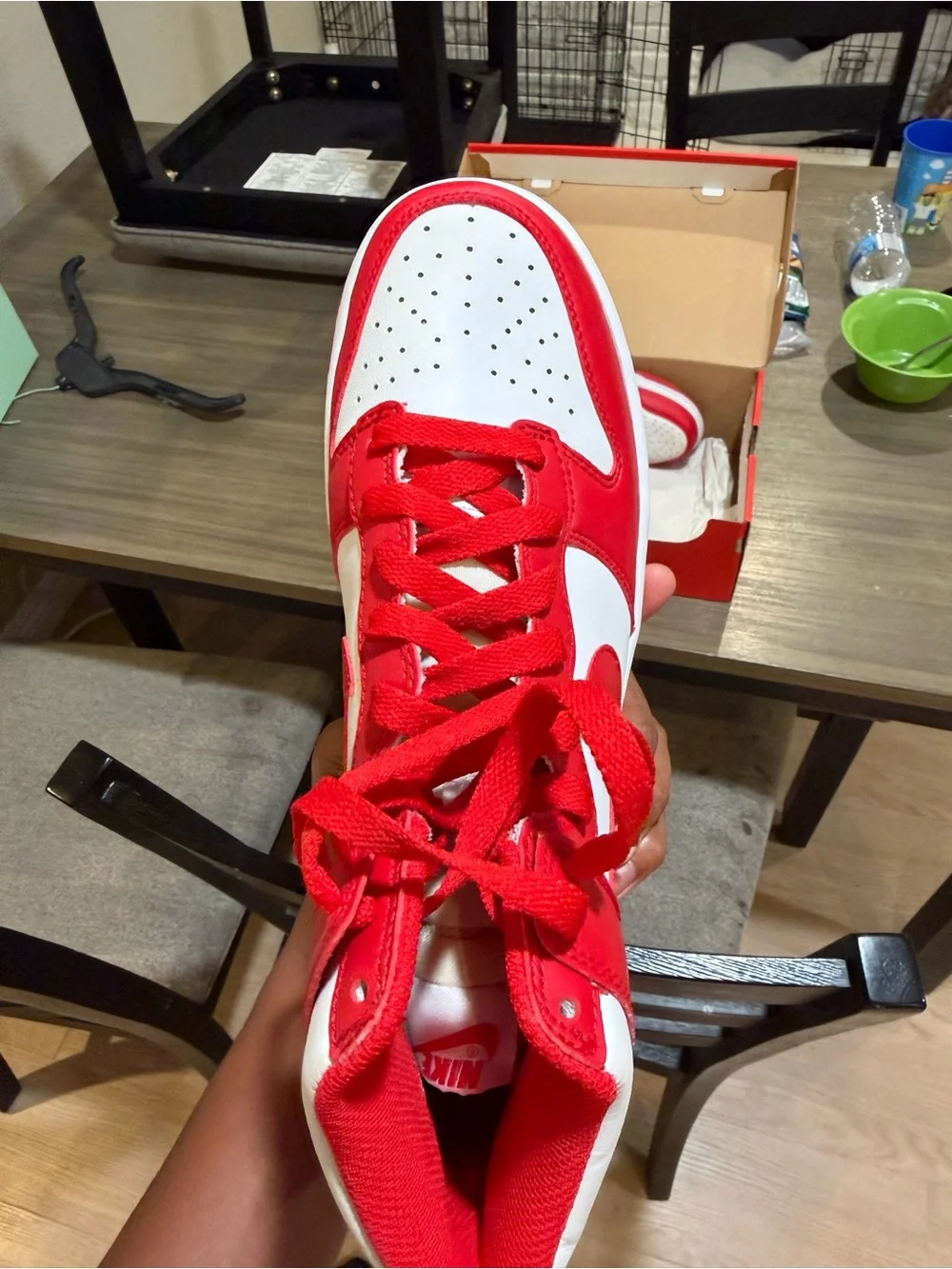 Nike Youth Red & White High-Top Sneakers - Youth Basketball Style
